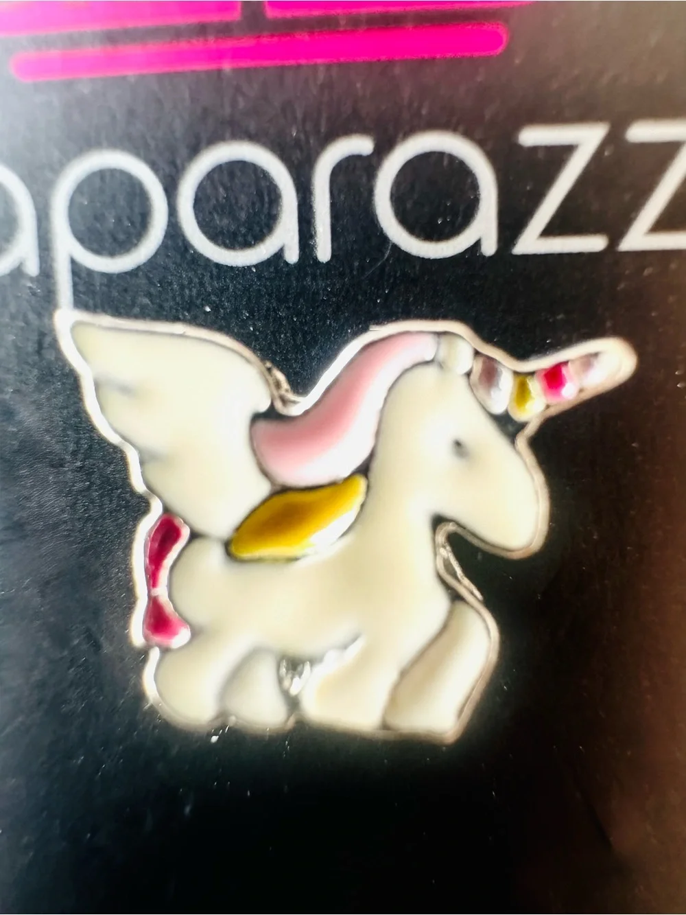 Paparazzi White Unicorn Wing Stud Earrings - Cute Pink & Yellow Accents NWT